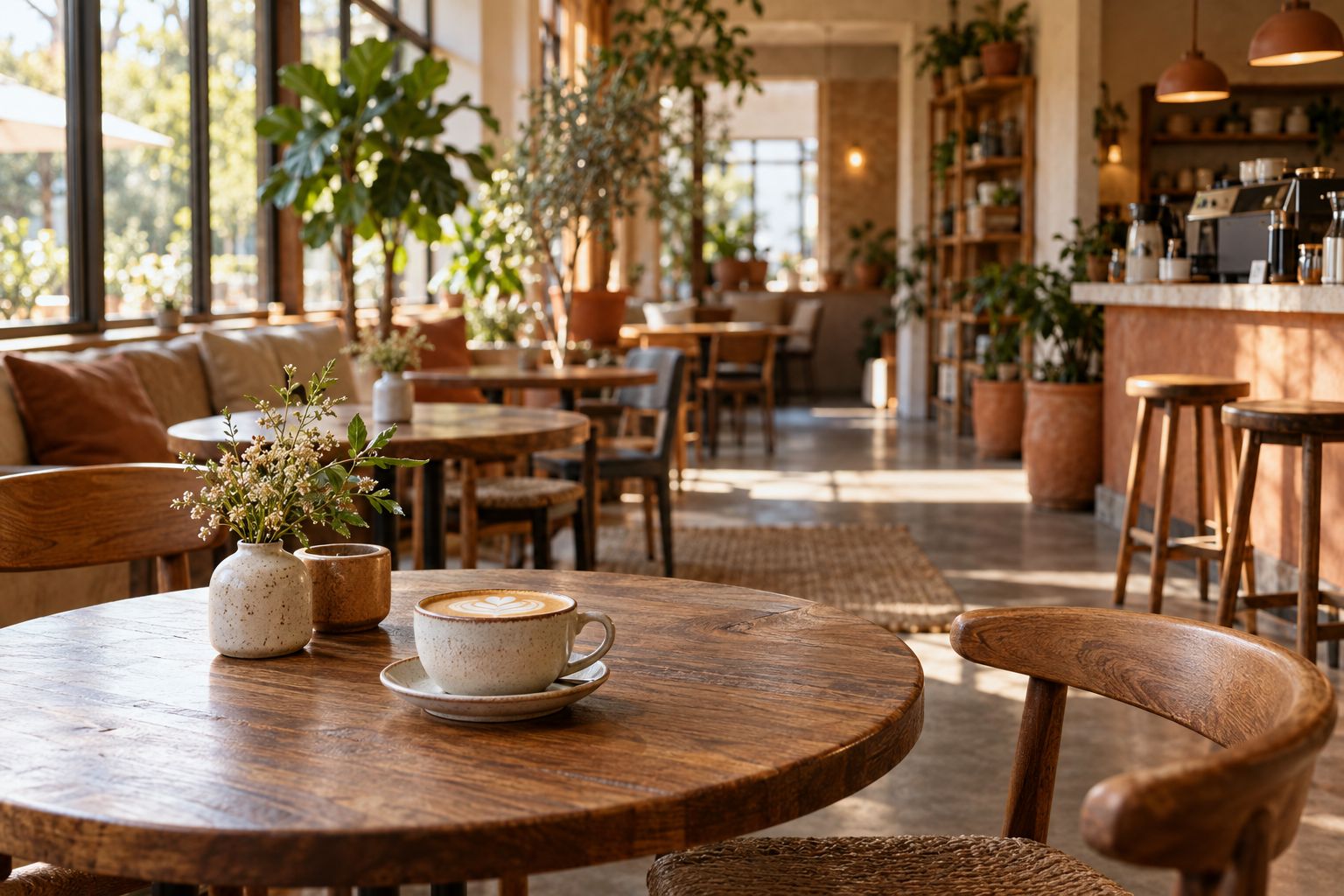 Inside the café