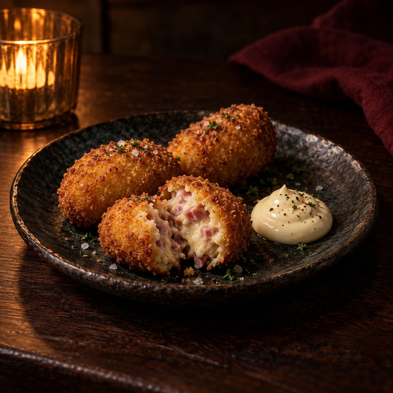 Ham croquettes with aioli